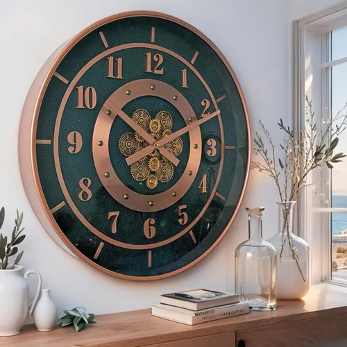 Vista 2 de THE GEARS CLOCK Reloj de pared con engranaje móvil real de 24 pulgadas, línea Suecia, Gotemburgo (24 pulgadas (23.2 in)