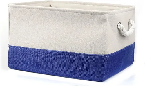 Vista 12 de uxcell Canasta de almacenamiento de tela plegable con asas dobles, contenedores plegables para almacenamiento de ropa de lavandería, organizador