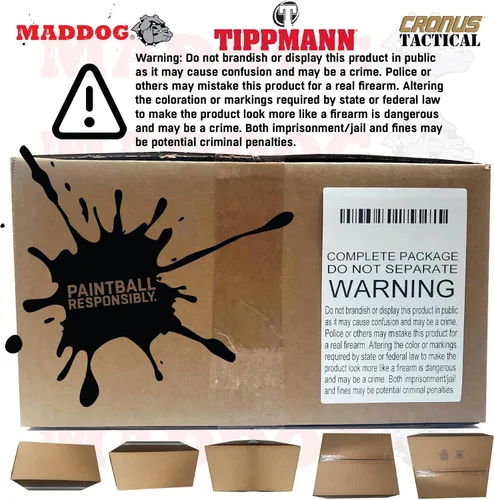 Vista 8 de Maddog Tippmann Cronus Tactical Paintball Gun Marker and Bronze Accessory Starter Package Comes with Marker, Anti-Fog Mask, Hopper, Harness, Pods
