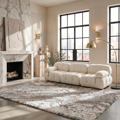 Vista 39 de SAFAVIEH Horizon Shag Collection - Alfombra decorativa, 2 x 3 pies, gris y azul, no desprende pelusa y de fácil cuidado, 2 pulgadas de grosor, ideal