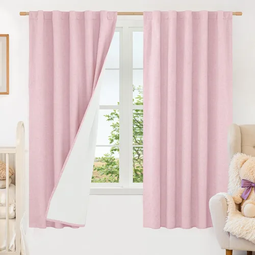 Vista 138 de LAMIT Cortinas opacas cortas de lino de 30 pulgadas para ventanas de cocina sobre el fregadero, cortinas de café texturizadas de lino marfil