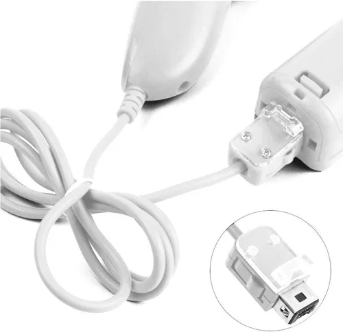 Vista 3 de NC Nunchuck Controller Joystick Gamepad de repuesto para controlador wii Nunchuck compatible con Nintendo Wii y Wii U Video Game epad blanco 1 unidad