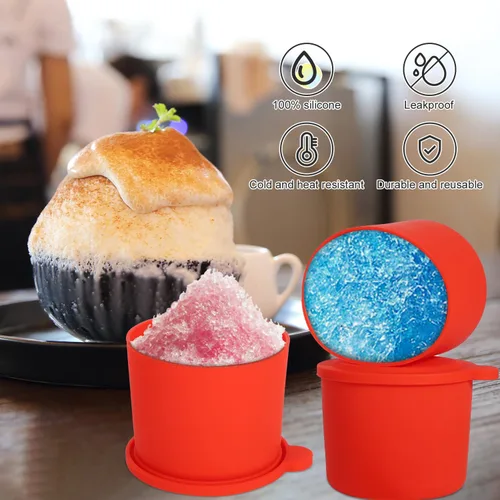 Vista 4 de 4 piezas de hielo para Kitchenaid con tapas, accesorios reutilizables de silicona para máquina de hacer hielo compatibles con la afeitadora de hielo