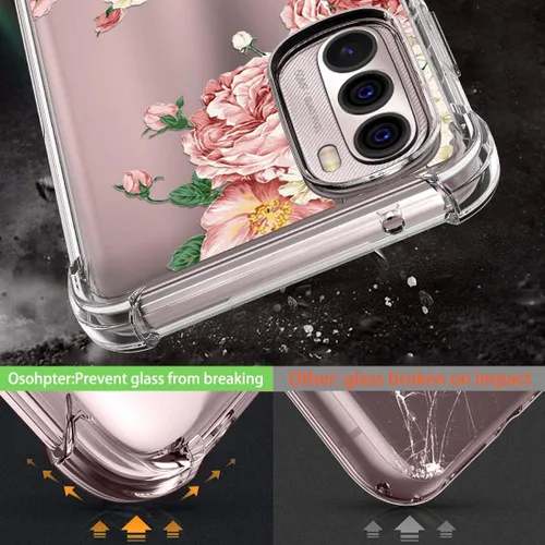 Vista 3 de Osophter Funda para Moto G Stylus 2022, transparente, esquinas reforzadas, TPU y absorción de golpes, flexible para Motorola Moto G Stylus 4G 2022