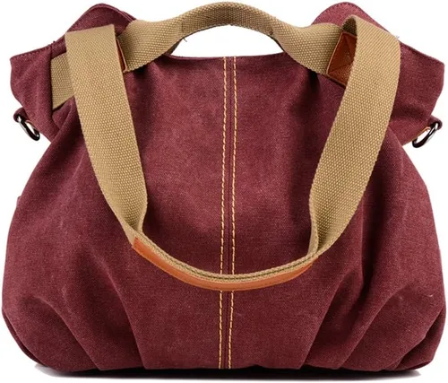 Vista 8 de Bolsos para Mujeres Damas Vintage Hobo de Lona Diarios Monedero Hombro Tote Comprador Bolso de Mano Negro