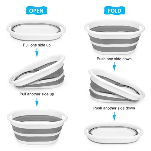 Vista 3 de ddLUCK Bañera plegable multifuncional para mascotas, bañera portátil para interiores y exteriores, bañera de lavado plegable para mascotas pequeñas