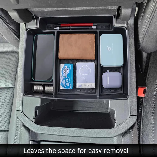 Vista 3 de TOPINSTALL Bandeja de Consola Deslizante Eléctrica Compatible con Accesorios Chevy Tahoe/Suburban/GMC Yukon 2021-2026, Organizador de Reposabrazos