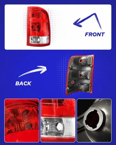 Vista 6 de AUTOONE - Para luces traseras GMC Sierra 2007-2013, compatible con GMC Sierra 1500 2500HD 3500HD, lado del conductor y del pasajero