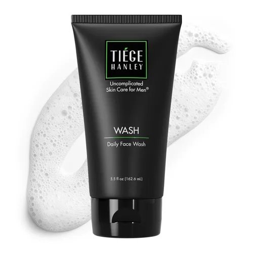 Vista 8 de Tiege Hanley Limpiador Facial Diario para Hombres, Limpiador Suave Sin Fragancia con Aceite de Jojoba, Aloe y Vitamina B3, Fórmula Espumosa