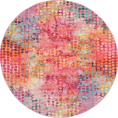 Vista 23 de Tapete Unique Loom colección Jardin para múltiples áreas, abstracta, vibrante, Polipropileno, Gris/Marrón
