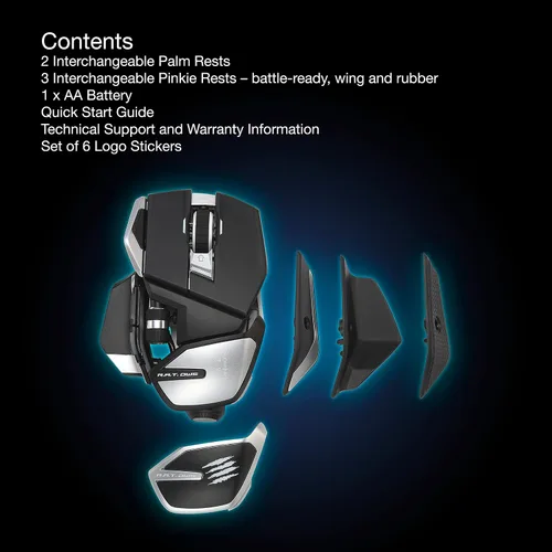 Vista 6 de Mad Catz The R.A.T. DWS - Ratón inalámbrico para juegos de modo dual Bluetooth 5.0 y 2.4G inalámbrico -16000 DPI - 14 botones programables - 2