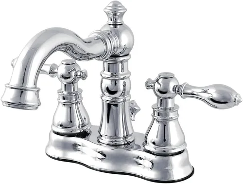 Vista 3 de Kingston Brass Fauceture FSC1606ACL American Classic - Grifo de baño central de 4 pulgadas con ventana emergente de latón, bronce Nápoles, alcance