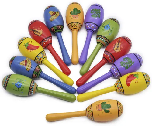 Vista 6 de JOYIN 12 mini maracas de madera para fiestas mexicanas, recuerdos de fiesta del Cinco de Mayo, diversión musical, fiestas de cumpleaños, fiesta