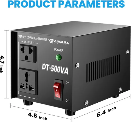 Vista 7 de Transformador Convertidor de Voltaje Anbull 500W, Transformador de Voltaje de Paso Abajo y Arriba 110v 220v, Convertidor de Voltaje de 220 a 110