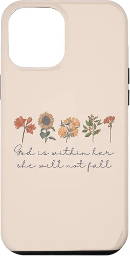 Vista 26 de God is Within Her She Will Not Fall Psalms 46:5 Boho Flowers Case for iPhone 17