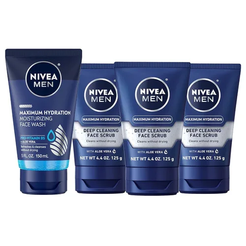 Vista 12 de NIVEA MEN Lavado Facial Hidratante Máximo con Aloe Vera, Tubo de 5 fl oz Jabón facial hidratante para hombres, provitamina B5 y aloe vera