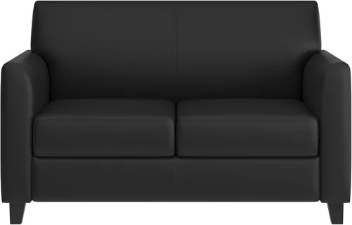 Vista 7 de Flash Furniture - Sofá biplaza de LeatherSoft negro de la serie Hercules Diplomat