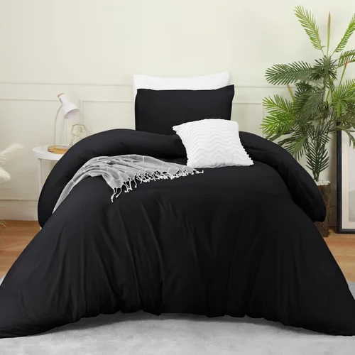 Vista 8 de Utopia Bedding Juego de funda de edredón con fundas de almohada, funda de edredón de 2 piezas con cierre de cremallera, 1 funda de edredón con 1