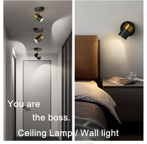 Vista 2 de EFINEHOME Kit de iluminación LED de riel - Pequeño foco de pared direccional, lámpara de techo empotrada para pasillo, dormitorio, oficina, luz