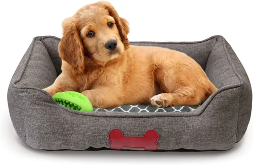Vista 12 de Cama para mascotas Fluffy Paws, cama con forma de caja con alfombra premium con cojín para perros y gatos