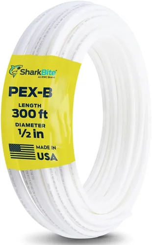 Vista 7 de SharkBite - Tubo de agua flexible PEX-B blanco de 1/2 pulgada x 1.5 metros, hecho en los Estados Unidos, paquete de 10, para fontanería, U860W5