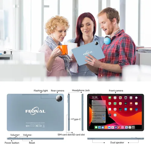 Vista 8 de Tablet de 11 pulgadas Android 15, última actualización de 2026, 128 GB ROM 16 GB RAM, tabletas 4G LTE, 5G WiFi+Celular, Octa-Core MTK8786, cámara