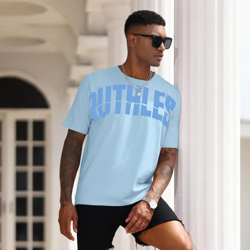 Vista 3 de Camiseta de entrenamiento de ajuste holgado para hombre, camiseta de algodón ligera, casual, cuello redondo, estampada