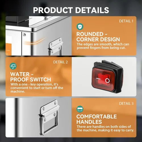 Vista 4 de Newhai Máquina cortadora de carne de 850 W, cortadora de carne eléctrica de 3.5mm, máquina de corte triturada de acero inoxidable 330 lb/h