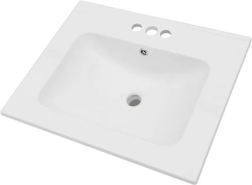 Vista 25 de Lordear Fregadero de baño de 18 x 12 pulgadas para empotrar bajo encimera, fregaderos de tocador rectangulares de cerámica de porcelana blanca pura
