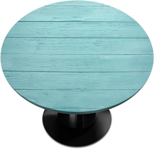 Vista 33 de Pardick - Mantel redondo de textura de mármol con borde elástico de mármol gris, pequeño mantel redondo, mantel circular lavable para decoración