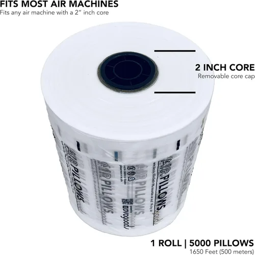 Vista 3 de AirPillows™ 5000 Premium Película de aire sin relleno 1 rollo (1650 pies), 5000 almohadas (4 x 8 en Ea) como papel de espuma de cacahuetes