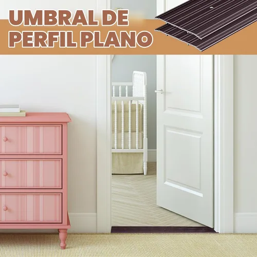 Vista 6 de Tandefio 2 unids 6" X 1/4" X 36" aluminio Saddle puerta umbral, marrón