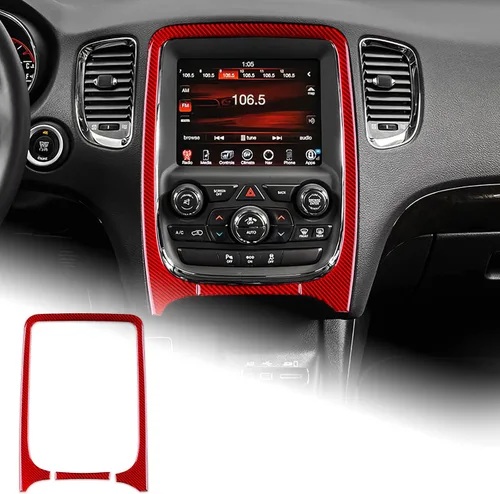Vista 27 de AIRSPEED Cubierta de panel de palanca de cambios de fibra de carbono, calcomanía para consola central interior para Dodge Durango 2018 2019 2020