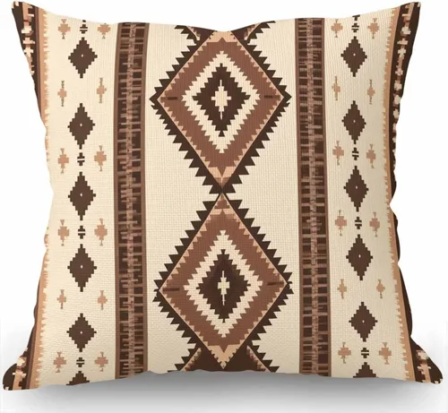 Vista 10 de Swono Funda de Almohada Decorativa con Patrón Étnico Abstracto Estampado del Suroeste Funda de Cojín Estilo Granja para Sofá Sillón 18x18 Pulgadas
