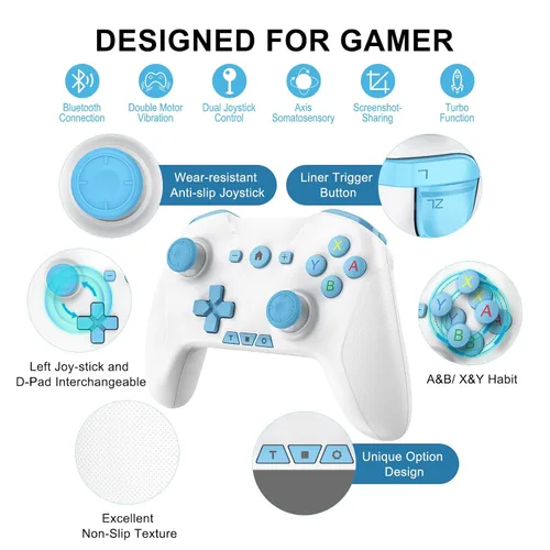 Vista 7 de Controlador Bluetooth compatible con Windows 7 8 10PCiOSAndroidSwitchSteamOLED consola de juegos control remoto inalámbrico Pro Dual Shock