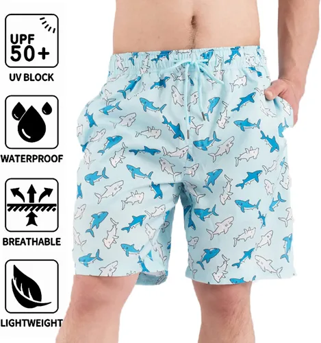 Vista 4 de SMONTY Traje de baño para hombre, de secado rápido, para playa, sin forro de malla