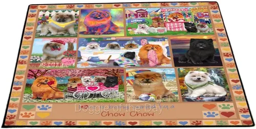 Vista 9 de Doggie of the Day Chow Chow Dogs Floor Mat - 4th of July Independence Day - Best Dog Doormat - Protector Decor - Unique Portrait Art - Premium