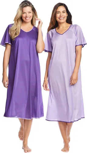 Vista 2 de Only Necessities Vestido corto sedoso paquete de 2 tallas grandes