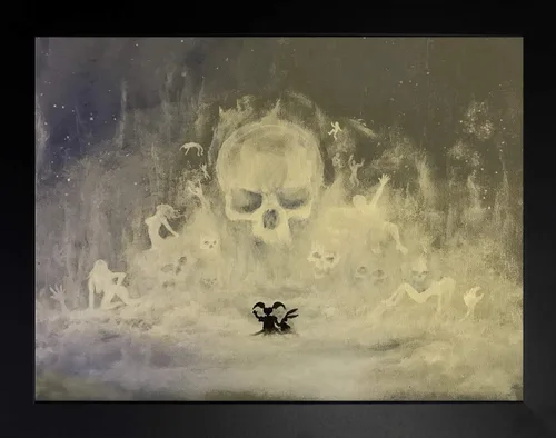 Vista 2 de Buyartforless Enmarcado chica misteriosa alta en las nubes por Ed Capeau Arte Pintura Reproducción