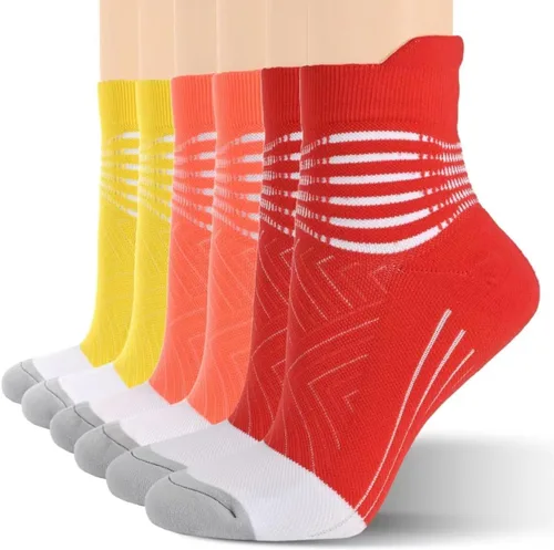 Vista 12 de Calcetines de compresión para el tobillo para mujer, con absorción Coolmax, deportivos y acolchados, alivio de la fascitis plantar, paquete de 2, 3