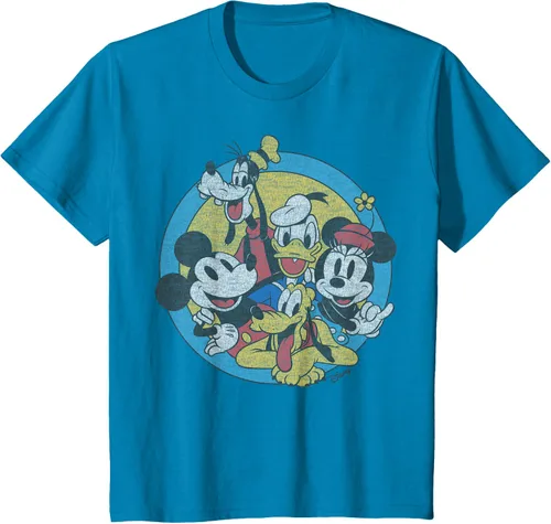 Vista 6 de Disney Camiseta retro de Mickey and Friends Group Shot