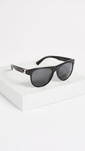 Vista 4 de Versace VE 4346 GB187 Gafas de sol redondas de plástico negro lente clásica gris, Negro