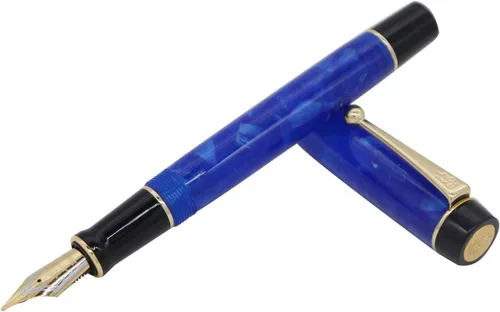Vista 4 de Gullor Pluma estilográfica de resina acrílica JH100 Punta media con caja original - Azul