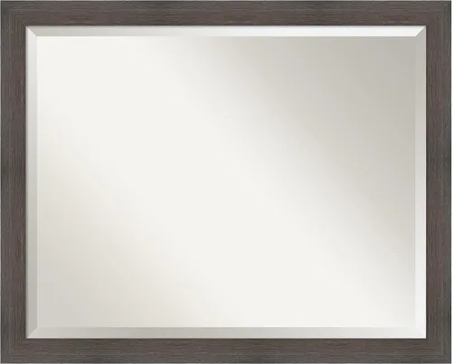 Vista 29 de Amanti Art Espejo de pared marrón de 26 x 22 pulgadas, espejo rectangular de baño de Alejandría marrón rústico para decoración de pared, sala