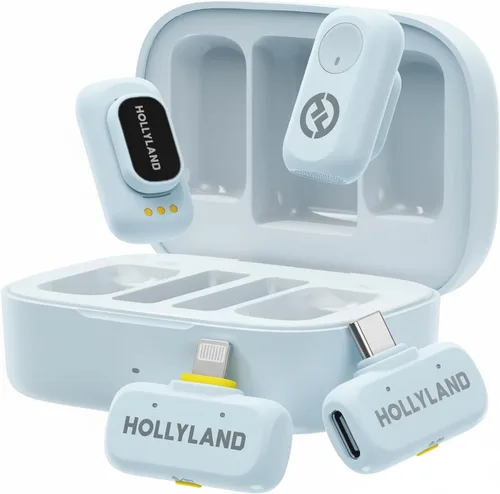 Vista 10 de Micrófono inalámbrico Hollyland Lark A1 Mini para iPhone y Android, 48kHz/24-bit, Cancelación Inteligente de Ruido de 3 Niveles, Micrófono