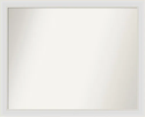 Vista 391 de Amanti Art Espejo de baño blanco para sobre el fregadero, 24 x 26 pulgadas, espejo rectangular blanco y blanco, marco de madera contemporáneo