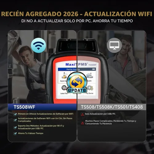 Vista 9 de Autel MaxiTPMS TS508WF TPMS Herramienta de reaprendizaje, activa
