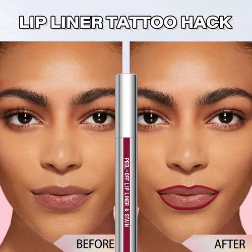 Vista 2 de Cilrofelr Delineador de Labios Despegable, Delineador de Labios Tatuaje de Larga Duración con Pinzas, Tinte de Labios Despegable con Acabado Mate