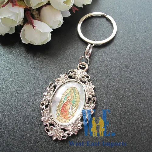 Vista 2 de Llavero conmemorativo, recuerdo de 12 piezas con texto en inglés «Our Lady of Guadalupe/Recuerdos para Novenario Aniversario Rest in Peace Recuerdos