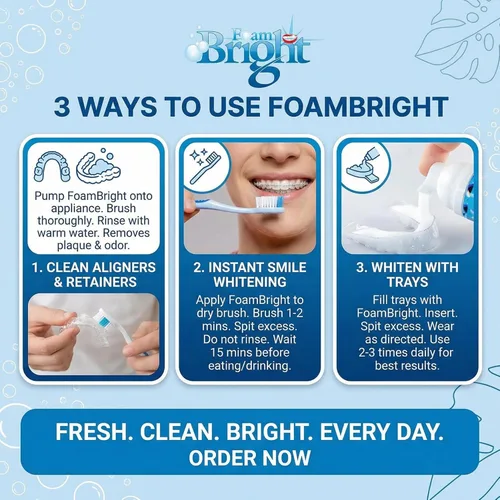 Vista 3 de Aligner & Retainer Cleaner - Espuma blanqueadora Compatible con Invisalign, Byte, Candid, ClearCorrect Protector bucal limpiador de dentaduras